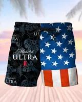 Michelob Ultra Print Colorblock Men's Drinking Beach Shorts, Gift For Him, Summer Vibes, Summer Shorts, Vacation Shorts, Trop...