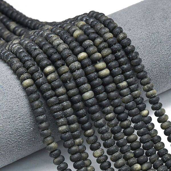 Natural Golden Sheen Obsidian Beads Strands