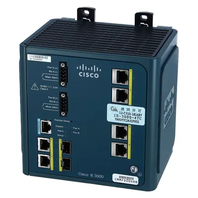 Cisco IE-3000-4TC-E | Industrial Ethernet 3000 Series IE-3000-4TC 4 x FE Ports 10/100Base-TX + 2 x SFP Combo Ports Layer 2 ma...