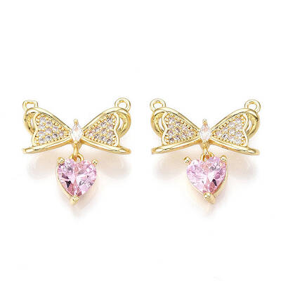 Brass Micro Pave Cubic Zirconia Pendants
