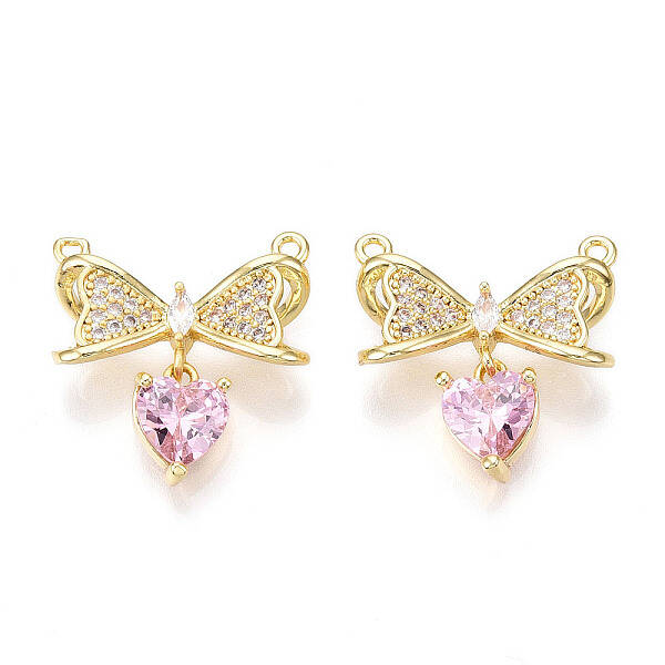 Brass Micro Pave Cubic Zirconia Pendants