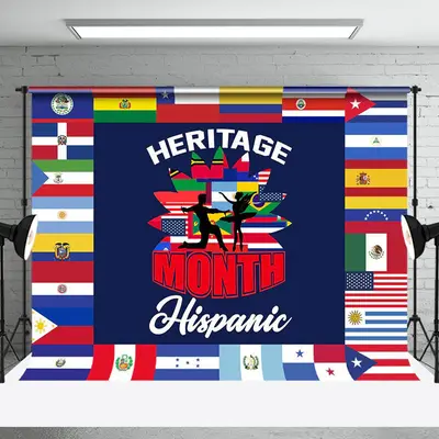 Latin American Flag Hispanic Heritage Month Backdrop
