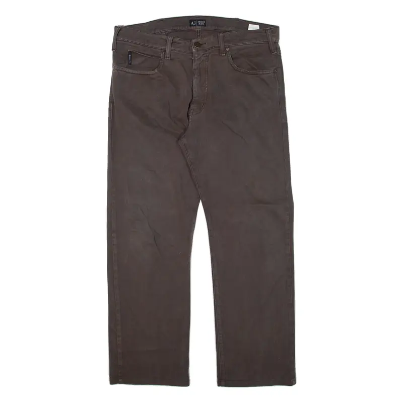 ARMANI JEANS Mens Trousers Brown Relaxed Straight W36 L27