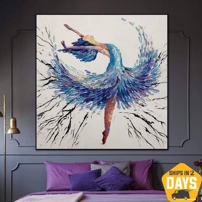 Extra Large Art Ballerina Abstract Artwork Ballerina Wall Art Ballet Painting Dance Art Acrylic Painting On Canvas Wall Decor...
