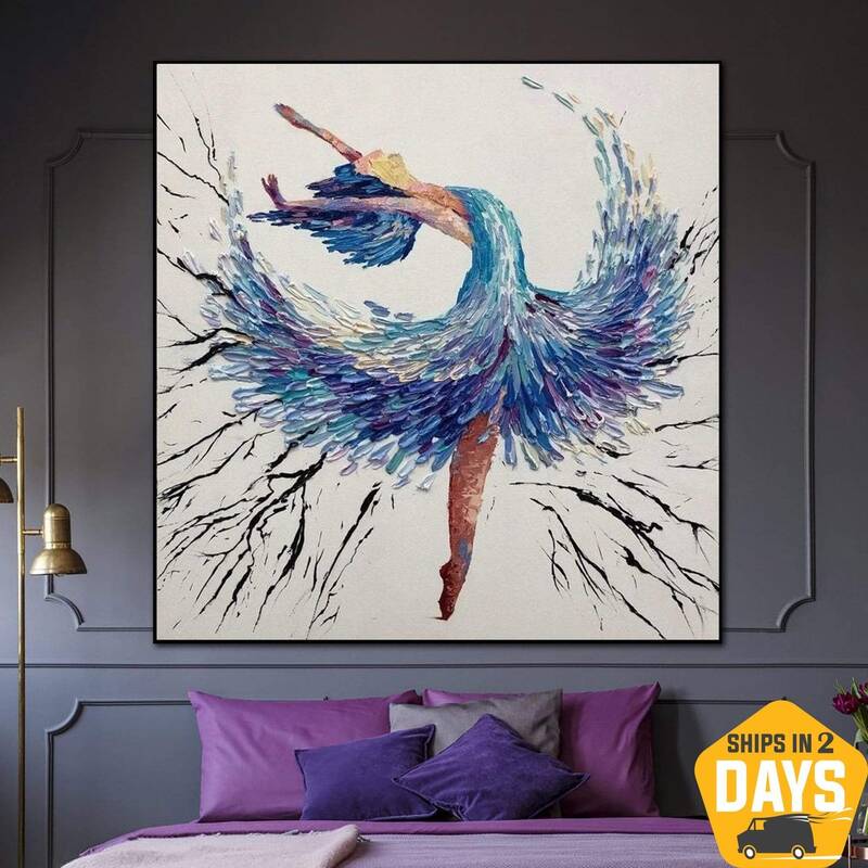 Extra Large Art Ballerina Abstract Artwork Ballerina Wall Art Ballet Painting Dance Art Acrylic Painting On Canvas Wall Decor...
