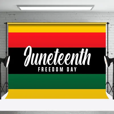 Freedom Day Stripe Happy Juneteenth Party Backdrop - Aperturee