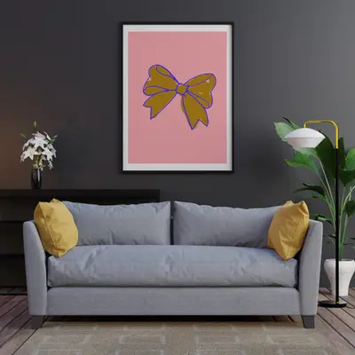 Charming Bow - Colorful Framed Poster