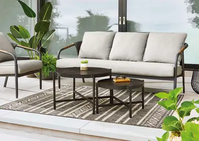 CANVAS Jasper All-Weather Aluminum & Wicker Outdoor/Patio Couch with Water & UV-Resistant Cushions