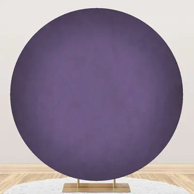 Purple Solid Color Texture Round Birthday Backdrop - Aperturee