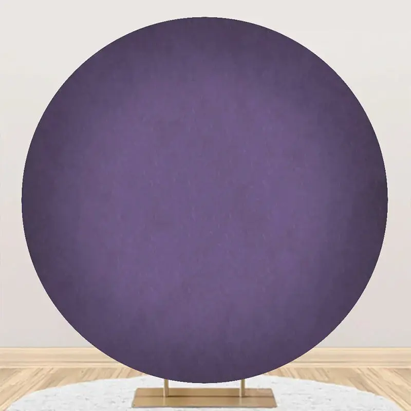 Purple Solid Color Texture Round Birthday Backdrop - Aperturee