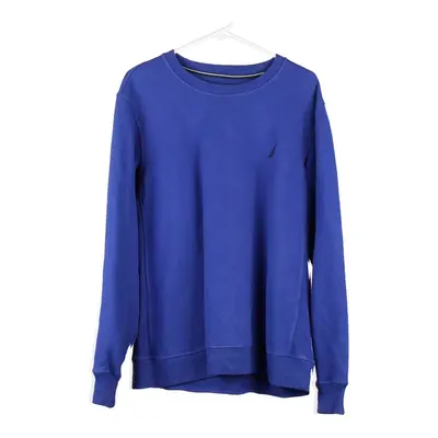 Nautica Sweatshirt - Large Blue Cotton