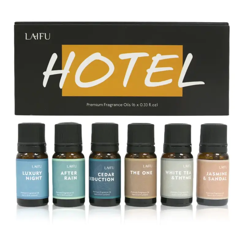 6x10ml Essential Oils Set for Diffuser, Citrus, Cedarwood, Jasmine Sandalwood, Grapefruit, Cardamom, White Tea Thyme Aromathe...