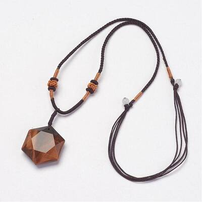 Natural Tiger Eye Pendant Necklaces