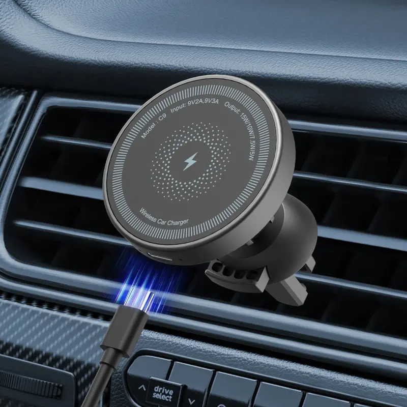 15W Magnetic Wireless Car Phone Holders & Mounts for Car Air Vent, Compatible with iPhone 16/15/14/13/12 Pro Max Series