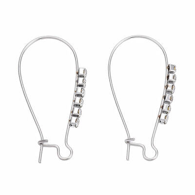 304 Stainless Steel Hoop Earrings Findings Kidney Ear Wires