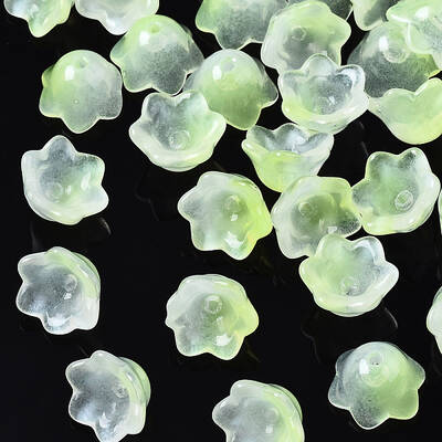 Transparent Two Tone Spray Painted Glass Beads