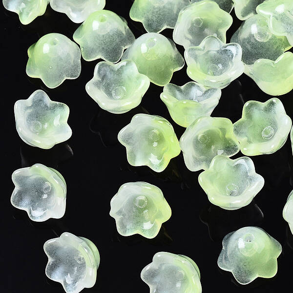 Transparent Two Tone Spray Painted Glass Beads