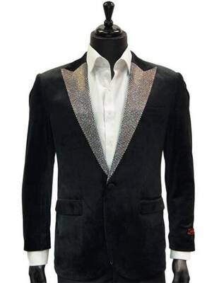 Mens Black Velvet Blazer