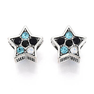 Alloy Rhinestone European Beads