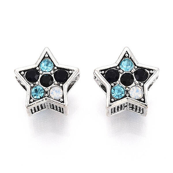 Alloy Rhinestone European Beads