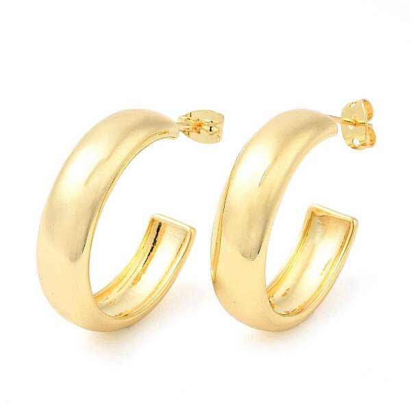 Brass Round Stud Earrings