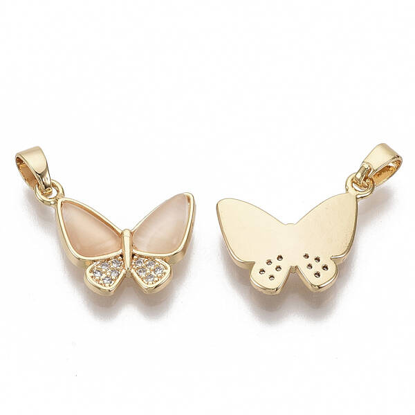 Brass Micro Pave Cubic Zirconia Charms