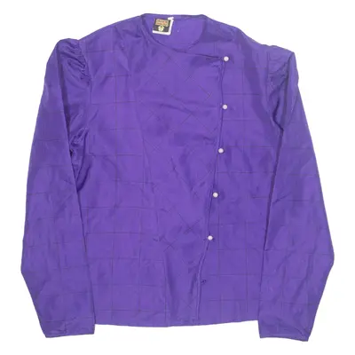 CLOCK HOUSE Womens Printed Blouse Purple Long Sleeve 90s Check S