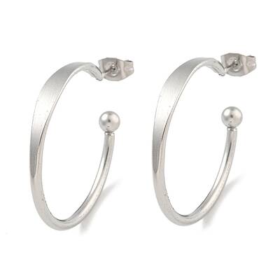 304 Stainless Steel Ring Stud Earrings for Women