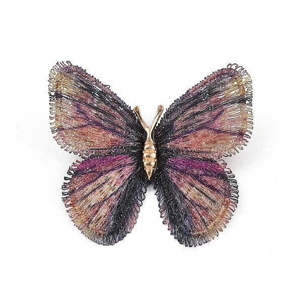 Butterfly Alloy Polyester Brooches for Backpack Clothes