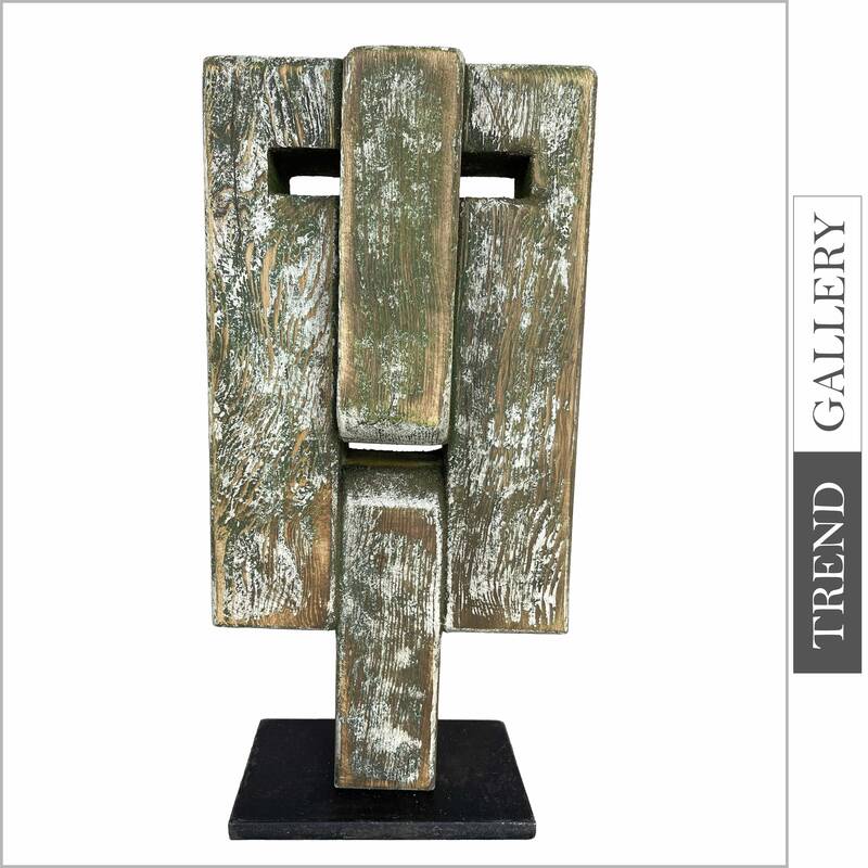 Original Figurative Wood Table Figurine Brown Abstract Desktop Art for Living Room | LEADER 15"x7"