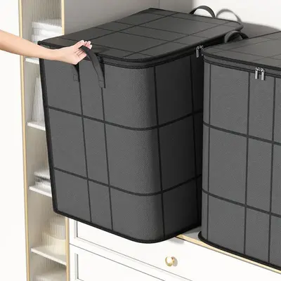 Large Capacity Clothes Storage Bag, 1/6 Counts Foldable Clothes Storage Bag with Handle, Folding Dustproof Storage Organizer ...
