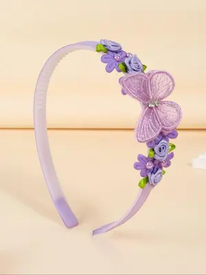 Cute Butterfly & Flower Decor Hair Hoop, New Style Elegant Hair Hoop for Girls, Fashion Hair Accessories for Party, Daily Clo...