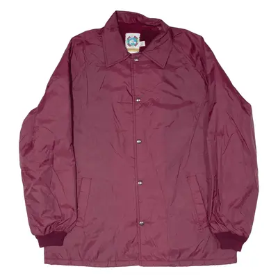 WEATHER BREAKER Tall Coach Jacket Maroon 90s Mens XL