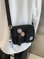 Unisex Couple Zipper Crossbody Bag, Casual Plain Multi-pocket Bag for Women & Men, Casual Trendy Versatile High-quality Daily...
