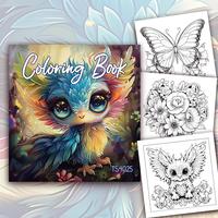 Cartoon Coloring Book, 30 Sheets Animal Pattern Coloring Book, DIY Painting Supplies for Teenager, Adults, Birthday Gift, Hol...