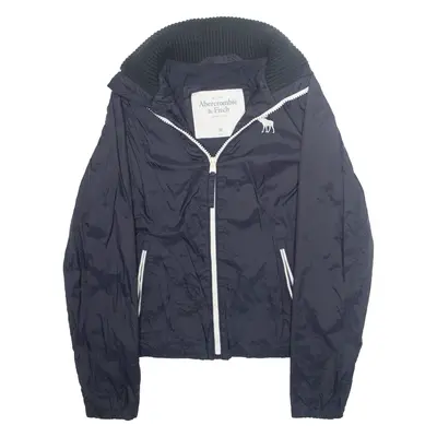 ABERCROMBIE & FITCH Mens Track Jacket Blue Nylon USA M