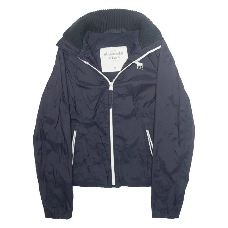 ABERCROMBIE & FITCH Mens Track Jacket Blue Nylon USA M