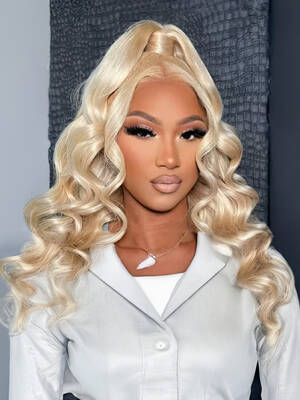 UNice Full Lace Breathable 613 Summer Blonde Long Straight Versatile Style Natural Human Hair Wig