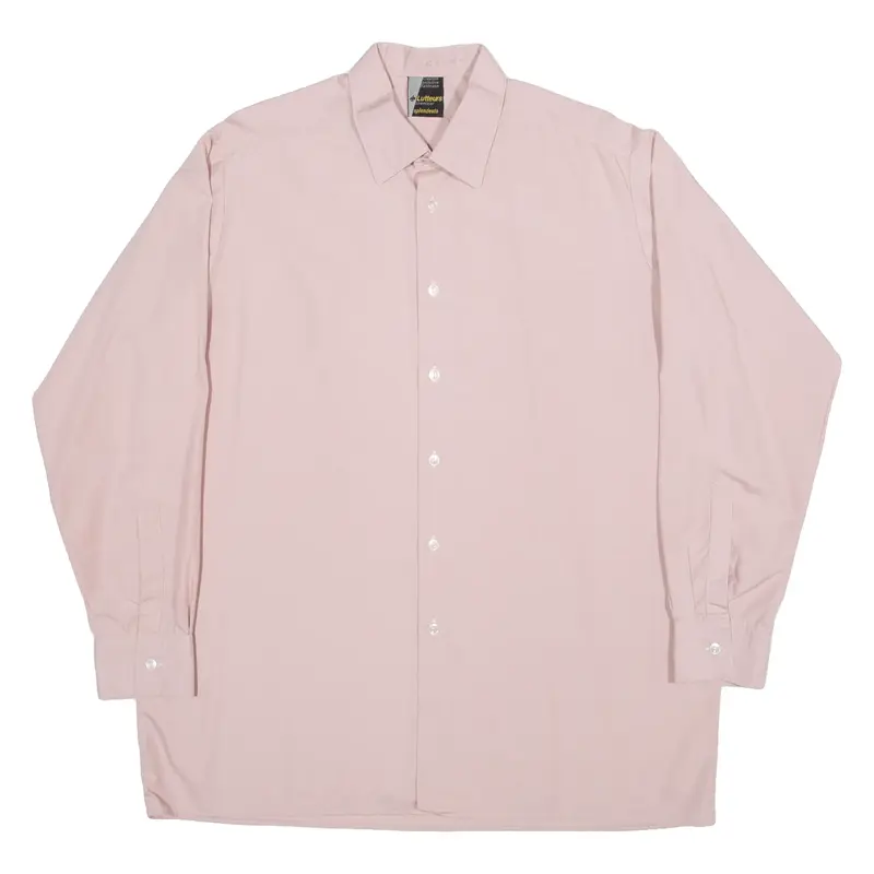 LUTERS Mens Plain Shirt Pink Long Sleeve XL