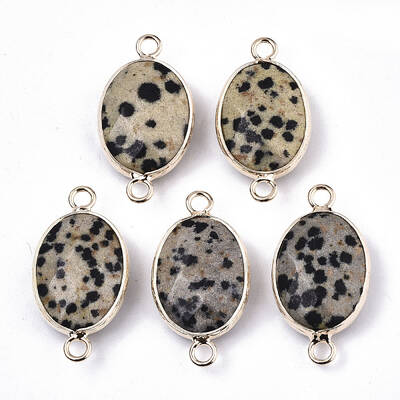 Natural Dalmatian Jasper Links Connectors