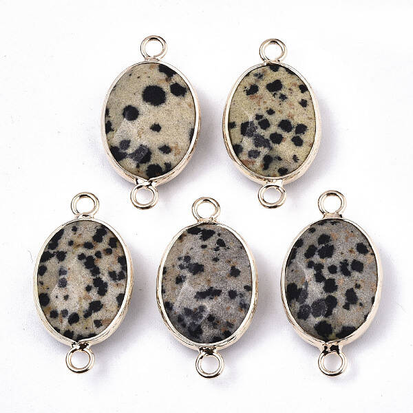Natural Dalmatian Jasper Links Connectors