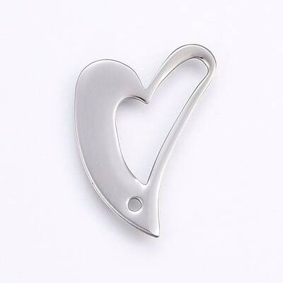 Tarnish Resistant 304 Stainless Steel Open Heart Pendants