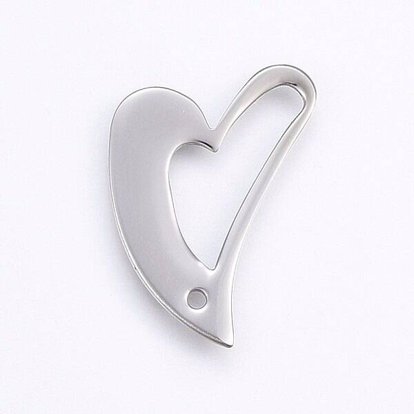 Tarnish Resistant 304 Stainless Steel Open Heart Pendants