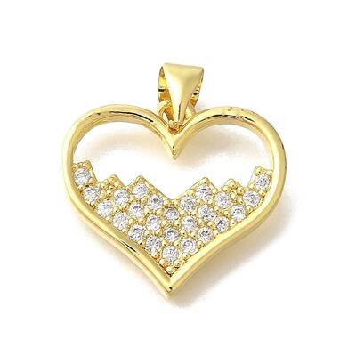 Brass Micro Pave Clear Cubic Zirconia Pendants