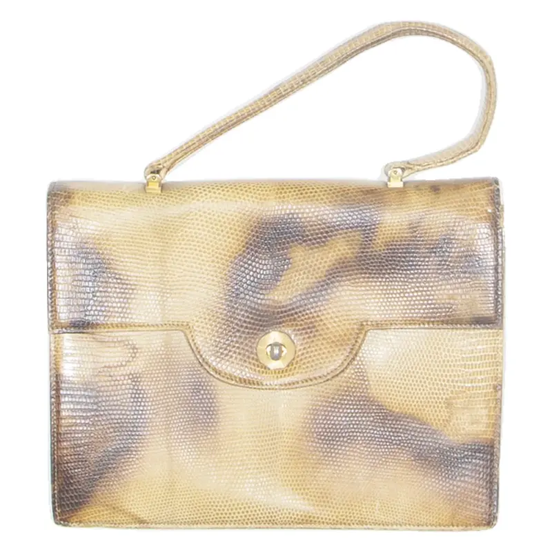 Womens Handbag Brown Leather Animal Print