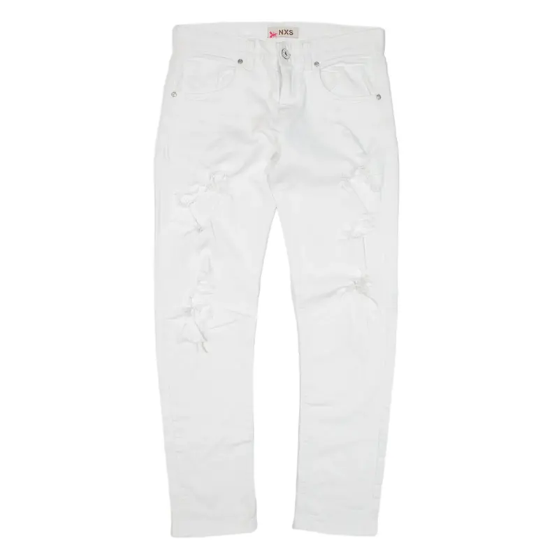 NXS Distressed Jeans White Denim Regular Skinny Womens W30 L27