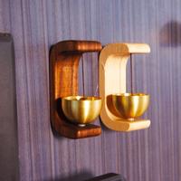 Wooden Doorbell, 1 Count Modern Brass Doorbell, Door Hanging Decor for Home, Office, Hotel, Garden, School, Modern, Ring Door...