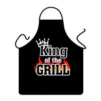 King Of The Grill Pattern Apron, 1 Count Breathable Cooking Apron, Kitchen Apron for Men & Women, Gift for Daughter & Mother ...