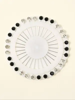 Rhinestone Decorated Hijab Pin, Fashionable Hijab Accessories for Women & Girls, Trendy All-match & Exquisite Hijab Accessori...