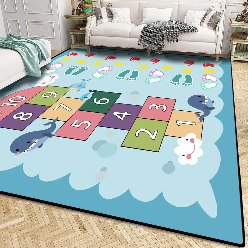 Cartoon Gaming Block Pattern Carpet, 1 Count Cute Non-slip Soft Comfortable Carpet, Cool Bedroom Accessories, Room Decor, Dec...